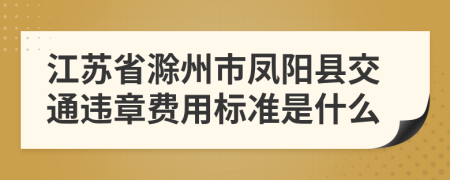 江苏省滁州市凤阳县交通违章费用标准是什么