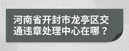 河南省开封市龙亭区交通违章处理中心在哪？