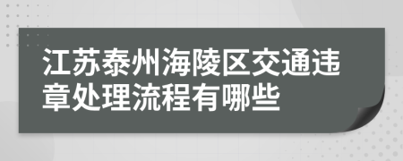 江苏泰州海陵区交通违章处理流程有哪些