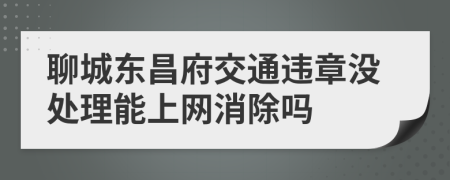 聊城东昌府交通违章没处理能上网消除吗