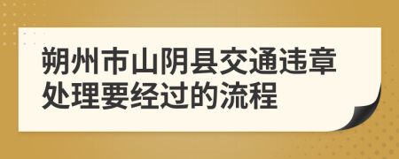 朔州市山阴县交通违章处理要经过的流程