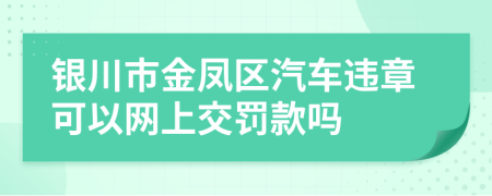 银川市金凤区汽车违章可以网上交罚款吗