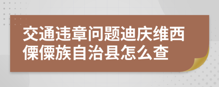 交通违章问题迪庆维西傈僳族自治县怎么查