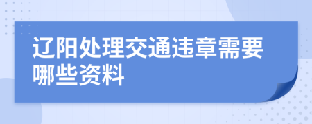 辽阳处理交通违章需要哪些资料