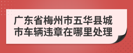 广东省梅州市五华县城市车辆违章在哪里处理