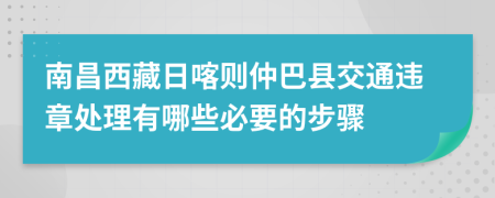 南昌西藏日喀则仲巴县交通违章处理有哪些必要的步骤