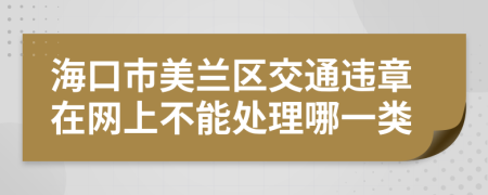 海口市美兰区交通违章在网上不能处理哪一类