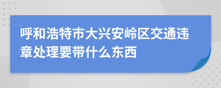 呼和浩特市大兴安岭区交通违章处理要带什么东西