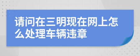 请问在三明现在网上怎么处理车辆违章