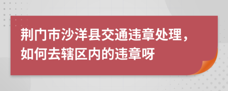 荆门市沙洋县交通违章处理，如何去辖区内的违章呀