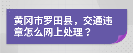 黄冈市罗田县，交通违章怎么网上处理？