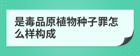 是毒品原植物种子罪怎么样构成