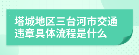 塔城地区三台河市交通违章具体流程是什么