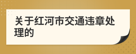 关于红河市交通违章处理的