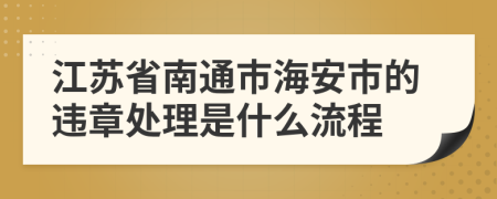 江苏省南通市海安市的违章处理是什么流程