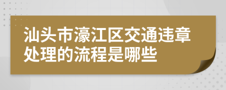 汕头市濠江区交通违章处理的流程是哪些