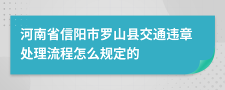 河南省信阳市罗山县交通违章处理流程怎么规定的