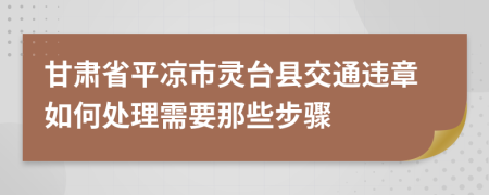 甘肃省平凉市灵台县交通违章如何处理需要那些步骤