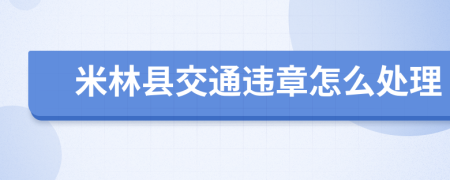 米林县交通违章怎么处理