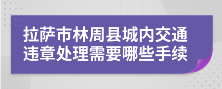 拉萨市林周县城内交通违章处理需要哪些手续