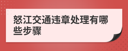 怒江交通违章处理有哪些步骤