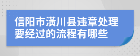 信阳市潢川县违章处理要经过的流程有哪些