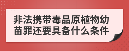 非法携带毒品原植物幼苗罪还要具备什么条件