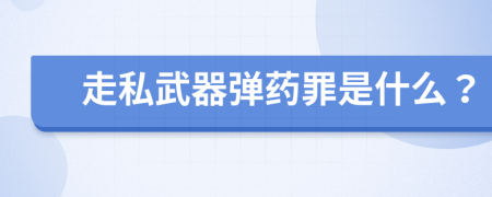 走私武器弹药罪是什么？