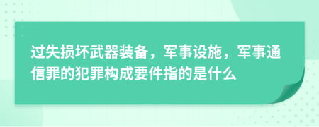 过失损坏武器装备，军事设施，军事通信罪的犯罪构成要件指的是什么