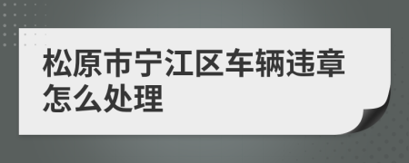 松原市宁江区车辆违章怎么处理