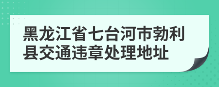 黑龙江省七台河市勃利县交通违章处理地址