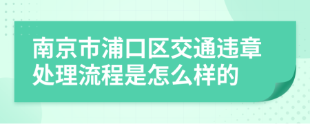 南京市浦口区交通违章处理流程是怎么样的