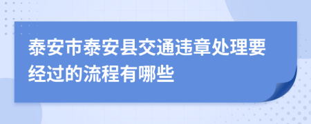 泰安市泰安县交通违章处理要经过的流程有哪些