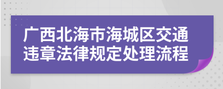 广西北海市海城区交通违章法律规定处理流程