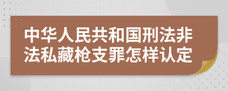 中华人民共和国刑法非法私藏枪支罪怎样认定