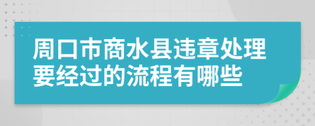 周口市商水县违章处理要经过的流程有哪些