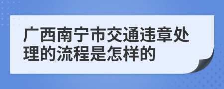 广西南宁市交通违章处理的流程是怎样的