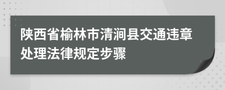 陕西省榆林市清涧县交通违章处理法律规定步骤