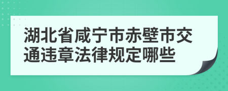 湖北省咸宁市赤壁市交通违章法律规定哪些