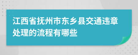 江西省抚州市东乡县交通违章处理的流程有哪些