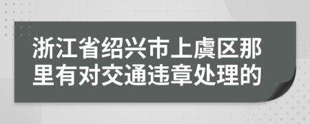 浙江省绍兴市上虞区那里有对交通违章处理的