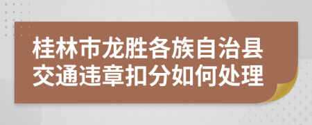 桂林市龙胜各族自治县交通违章扣分如何处理