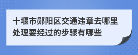 十堰市郧阳区交通违章去哪里处理要经过的步骤有哪些