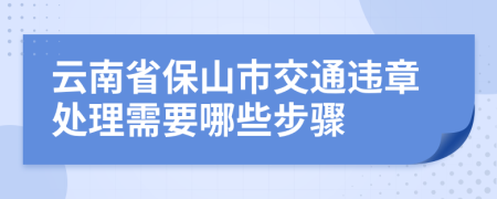 云南省保山市交通违章处理需要哪些步骤