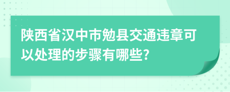 陕西省汉中市勉县交通违章可以处理的步骤有哪些?