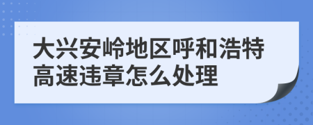 大兴安岭地区呼和浩特高速违章怎么处理