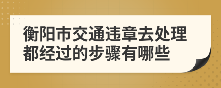 衡阳市交通违章去处理都经过的步骤有哪些