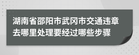 湖南省邵阳市武冈市交通违章去哪里处理要经过哪些步骤