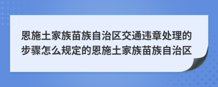 恩施土家族苗族自治区交通违章处理的步骤怎么规定的恩施土家族苗族自治区