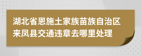 湖北省恩施土家族苗族自治区来凤县交通违章去哪里处理